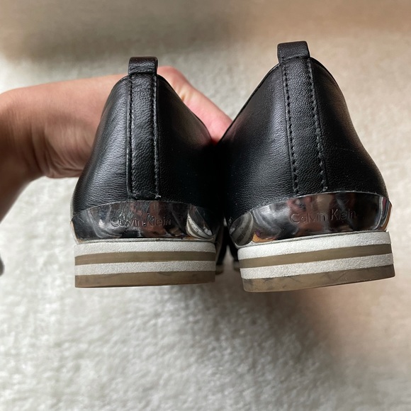 Calvin Klein Black Leather Kassia Oxford Shoes - Picture 6 of 8
